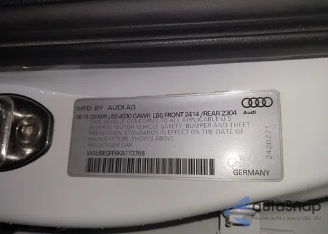 2019 Audi A3 45 Premium z USA, uszkodzony, nr VIN WAUBEGFF6KA113766